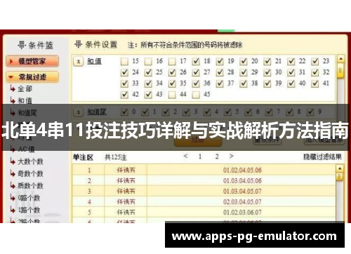 北单4串11投注技巧详解与实战解析方法指南
